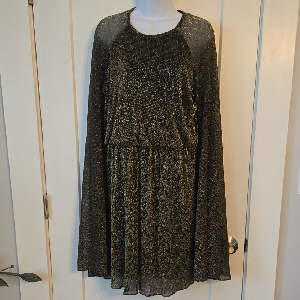 Calvin Klein Shimmering Black and Gold Dress